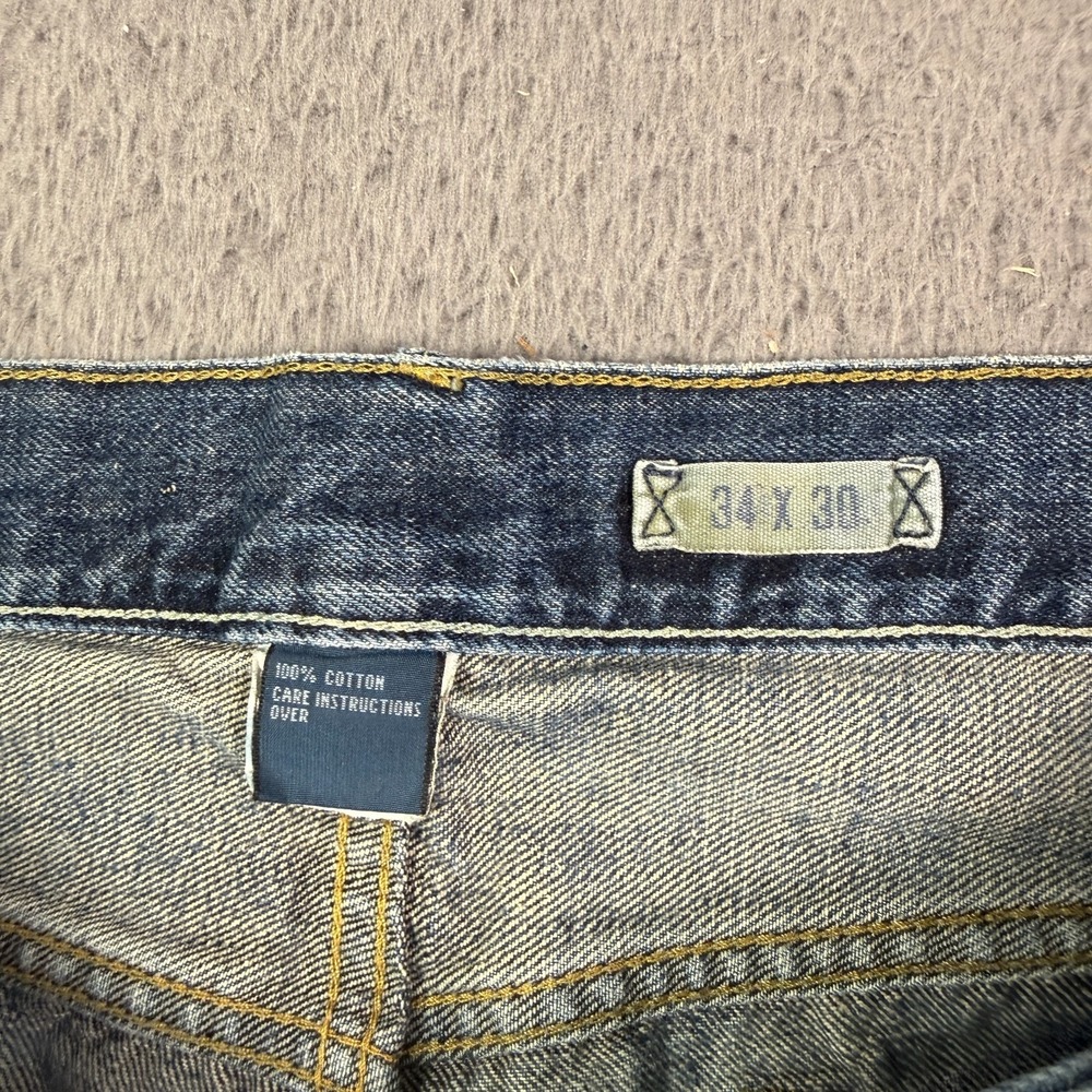 Polo Ralph Lauren Vintage 67 Distressed Jeans Mens 34x29 Blue Denim Washed - Picture 4 of 13